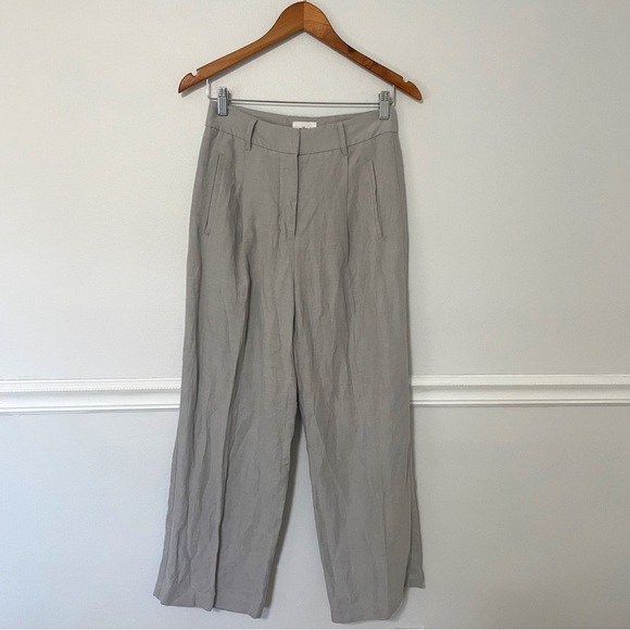 Aritzia x Wilfred • the effortless pant™ linen pearl gray sz 2 - Picture 3 of 8